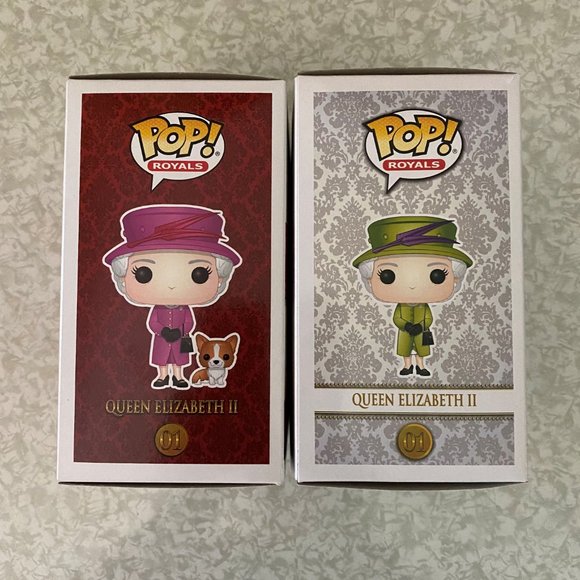 Pair of Beloved Funko Pop! Royal Family-Funko Pop Queen Elizabeth II #01 ENGLAND - Picture 3 of 12
